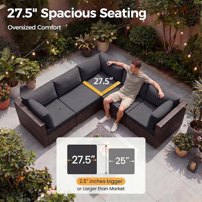 NICESOUL 8 Seat Extra Large Patio Furniture Set - Image 6