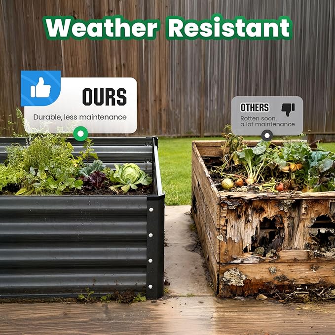 Quictent Galvanized Raised Garden Bed 8x4x1 Ft Metal Planter Box - Image 9