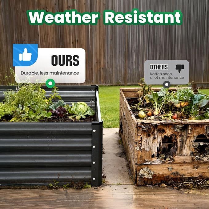 Quictent Galvanized Raised Garden Bed 4x3x1 Ft Metal Planter Box - Image 9