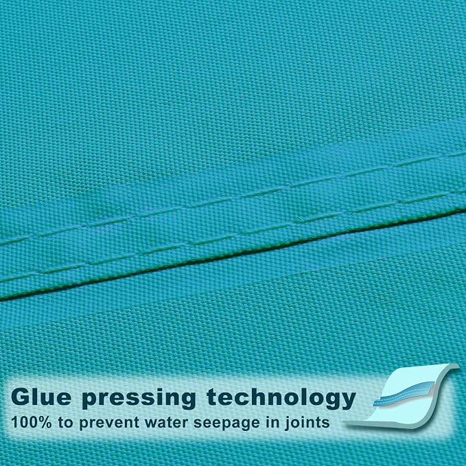 SUNNY GUARD Waterproof Sun Shade Sail 10'x18'x20.6' Turquoise Blue Right - Image 4
