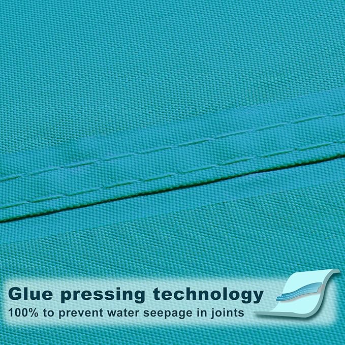 SUNNY GUARD Waterproof Sun Shade Sail 5' x 9' Turquoise Blue Rectangle UV Block - Image 3