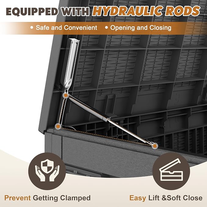 Outdoor Storage Box, Resin Deck Boxes Indoor and outdoor, Waterproof Storage - Image 4