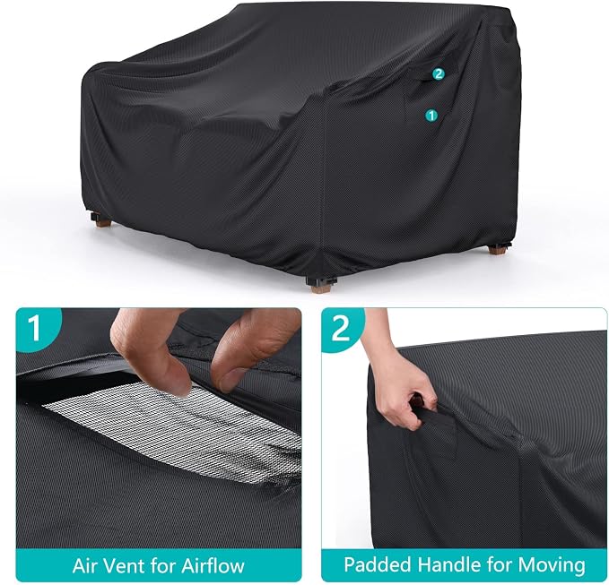 Heavy Duty Patio Sofa Cover, Waterproof 3-Seater Outdoor Couch Cover Patio - Image 4