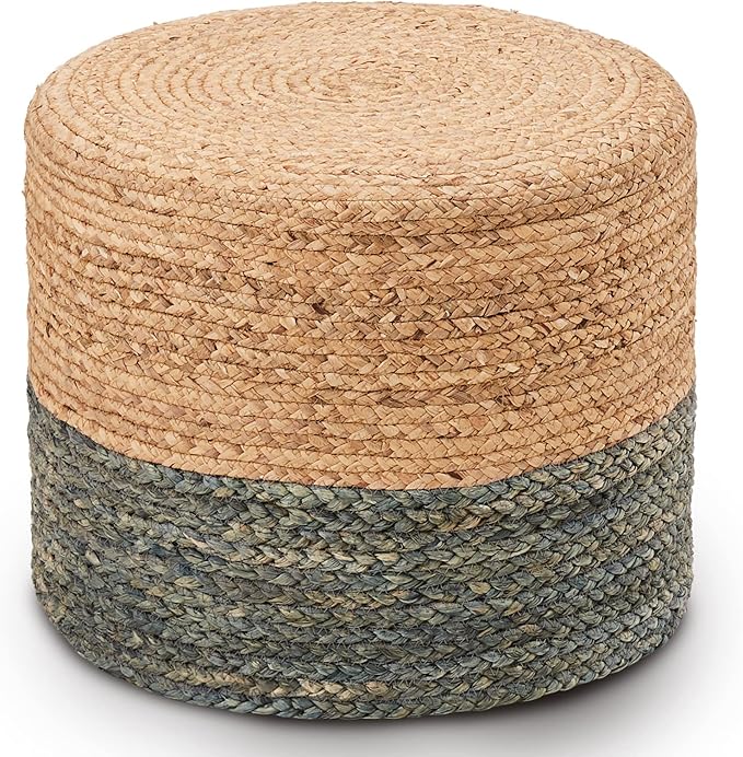 Wimarsbon Pouf Ottomans, Natural Seagrass Foot Stool, Hand Weaving Round by Wimarsbon