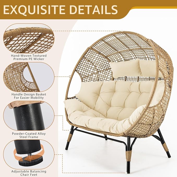 NICESOUL Modern Double Egg Chair - Image 5
