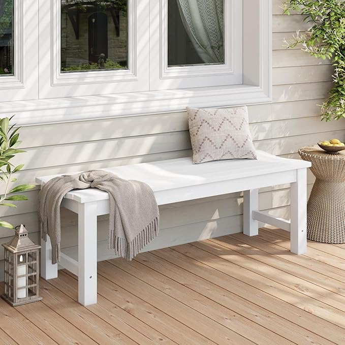 Stoog Outdoor Bench, 2-Person Patio Backless Bench, Outdoor Benches Weatherproof - Image 2