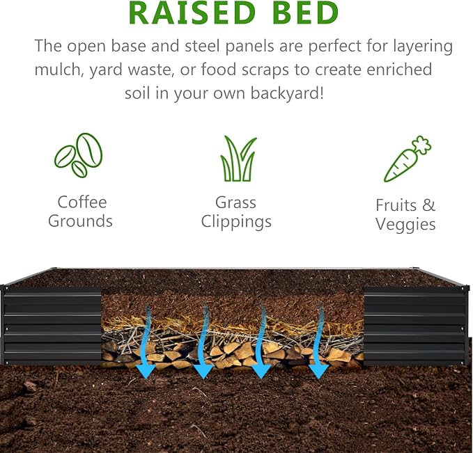 2PCS 6x3x1ft Galvanized Raised Garden Bed Kit, Metal Planter Box - Image 3