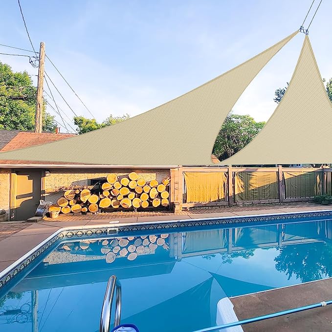 E&K Sunrise 22' x 22' x 22' Sun Shade Sail Triangle Canopy Shade Cover UV Block by EKSUNRISEINC
