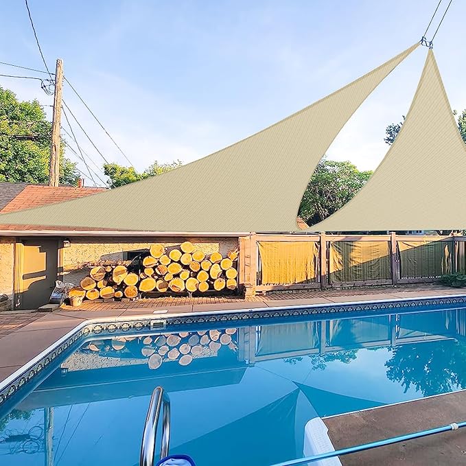 E&K Sunrise 28' x 28' x 28' Sun Shade Sail Triangle Canopy Shade Cover UV Block by EKSUNRISEINC