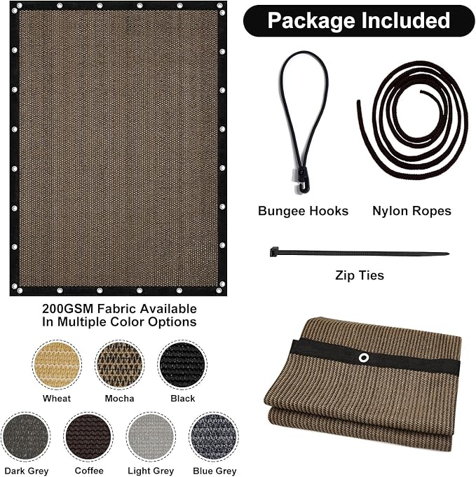 Artpuch 90% Sun Shade Cloth, 6 x 10 FT Pergola Shade Cover Canopy - Image 7