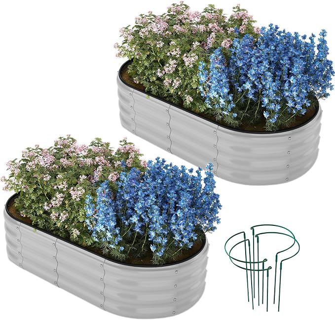 Galvanized Metal Planter Raised Garden Bed Kit by ZFHgarden