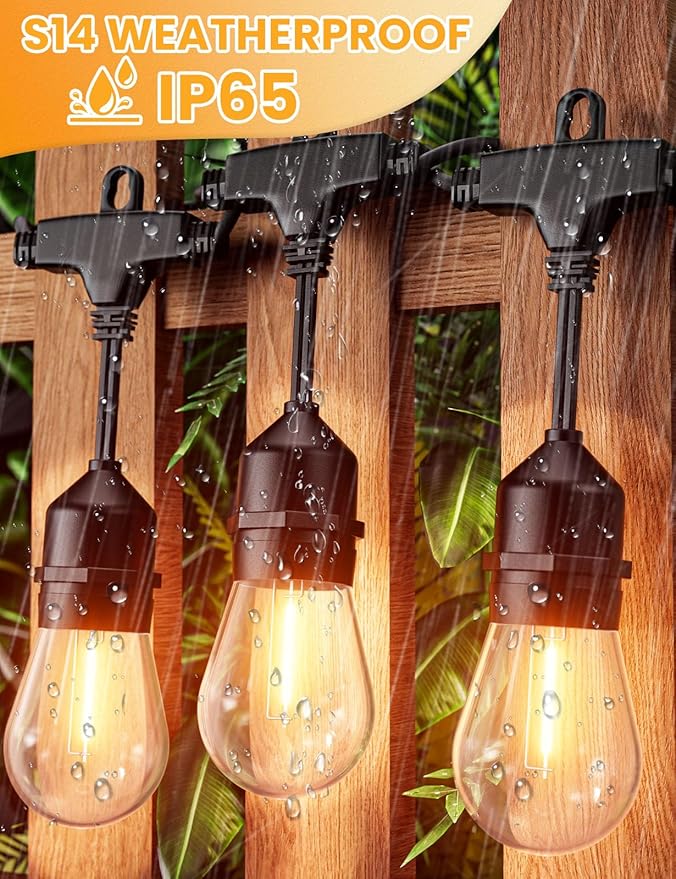 Svater Outdoor String Lights 200 FT, E26 Socket, 1 Watt Dimmable 2700K Warm - Image 4