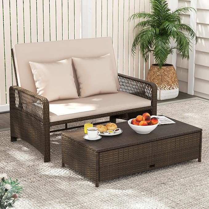 RELAX4LIFE Wicker Patio Outdoor Daybed - Image 9