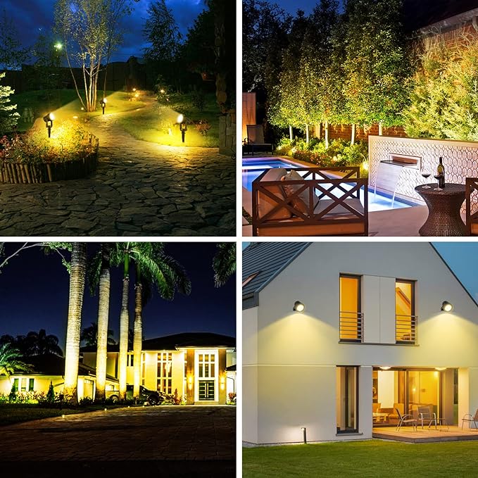 T-SUNUS Christmas Solar Landscape Spotlights 4 Pack Warm White 3000K, Spot - Image 7