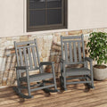 GarveeLife Poly Lumber Rocking Chair Outdoor Set of 2- HDPE High Back Porch by GarveeLife