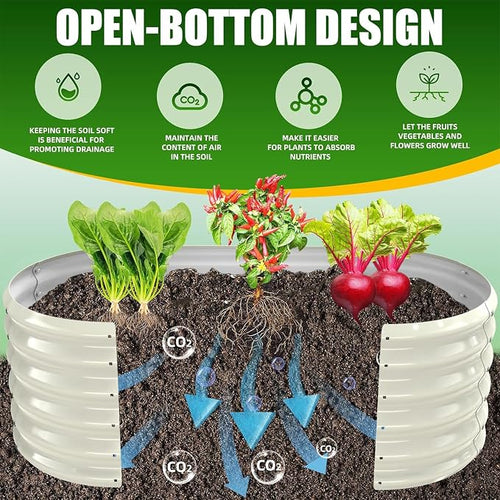 17" Tall Elevated Oval Metal Raised Garden Bed - 4ft x 2ft in Size and 0.8MM - Image 2