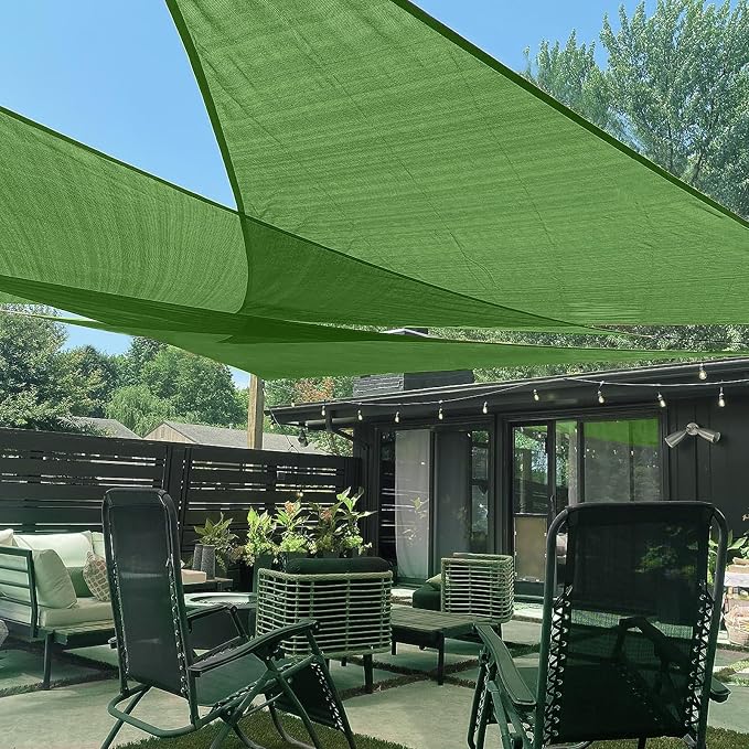 LOVE STORY Custom Size 8'x11'x13.6' Piquant Green Sun Shade Sail Right Triangle by LOVESTORY