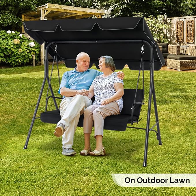 VINGLI Heavy Duty 550 LBS Upgraded 2 Person Outdoor Porch Swing - Image 8