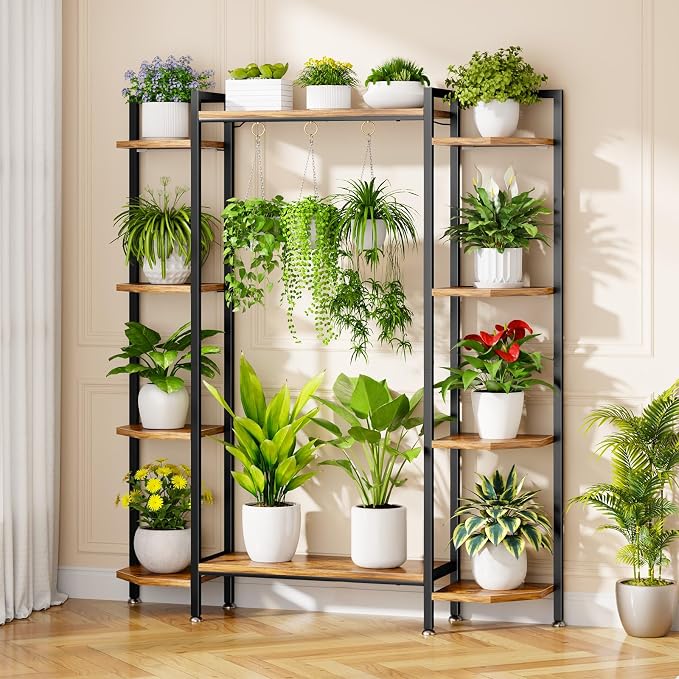 C1 Plant Stand Indoor with 6 Grow Lights, 6 Tiered Large Metal Plant Stand - Image 6