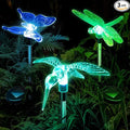 Anordsem Solar Garden Lights Outdoor: 3 Waterproof PVC Insect Stake Light Heads by Anordsem