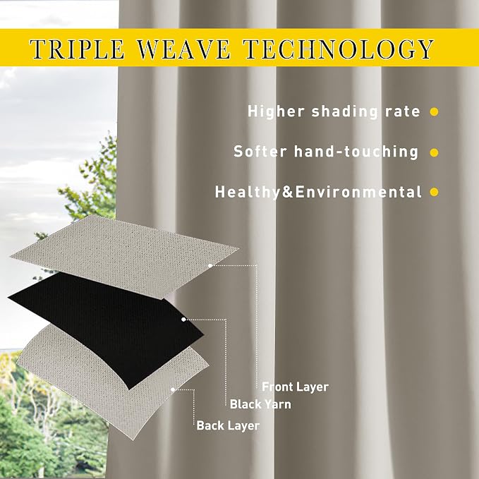 NICETOWN 2 Panels Weighted Outdoor Curtains - Image 7