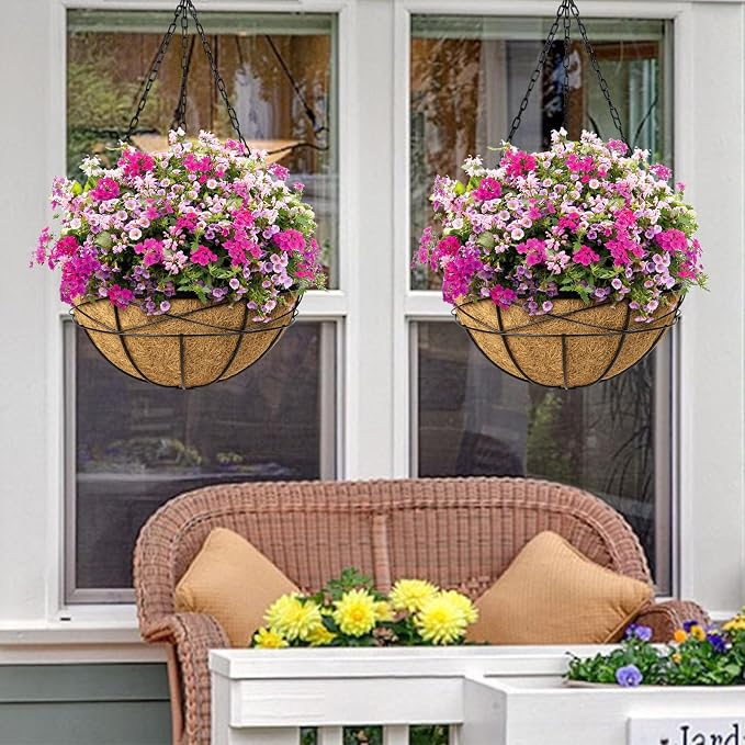 2 Pack 16 Inch Hanging Planters - Image 4