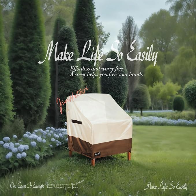 JinHrtoyi Outdoor Chair Covers 2 Pack, 35Wx37Dx38H inches Patio Chair Cover - Image 4