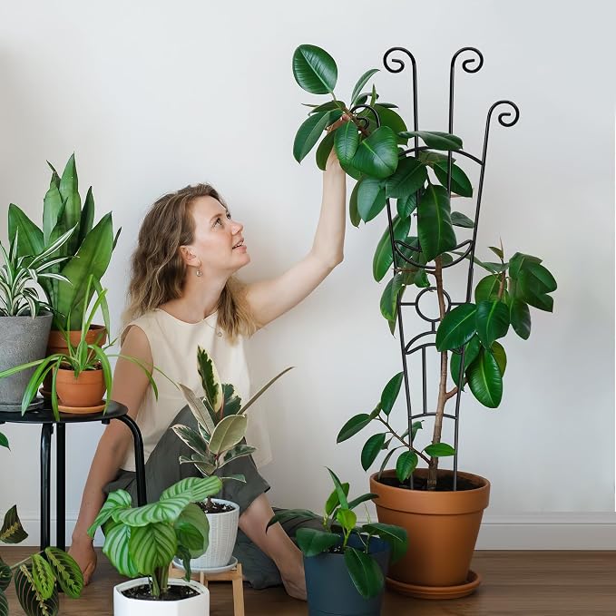 32.6in Plant Trellis for Climbing Plants Indoor Outdoor, Expandable Large Metal - Image 6
