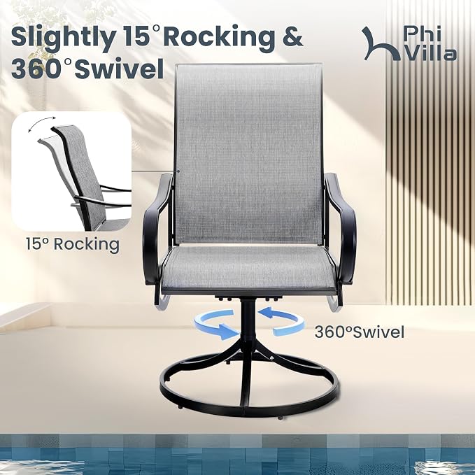 PHI VILLA 5 Piece Outdoor Patio Dining Set - Image 2