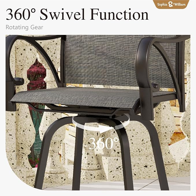 Sophia & William Outdoor Bar Set, Patio Bar Table and Chairs Set, Bar Height - Image 5