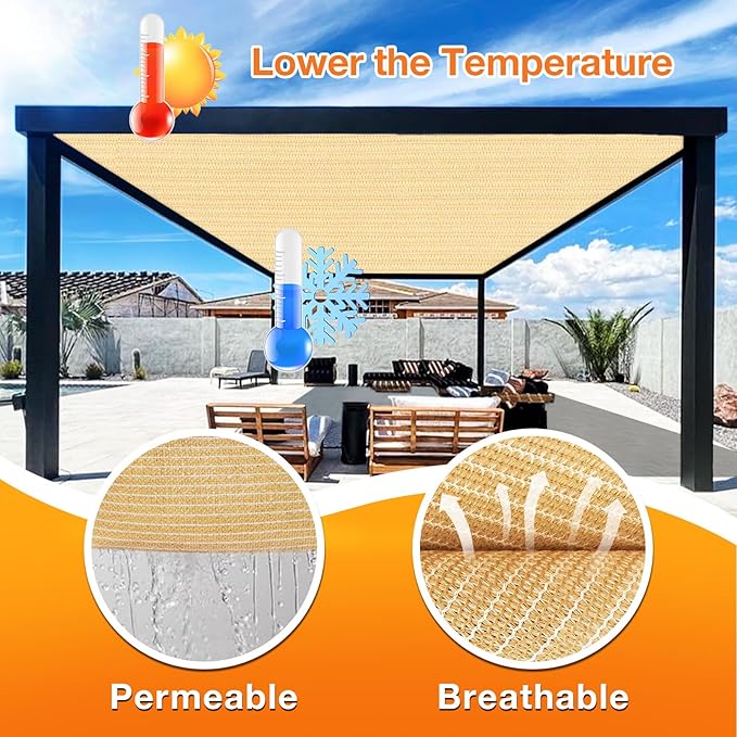 Artpuch Outdoor Pergola Shade Cover 5' X 13' Sun Shade Cloth - Image 4