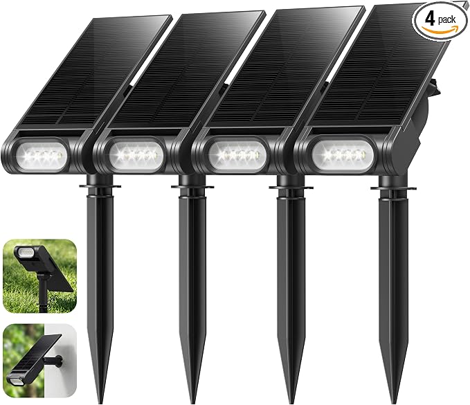 EZVALO Solar Spot Lights Outdoor IP67 Waterproof, Adjustable Solar Landscape by EZVALO