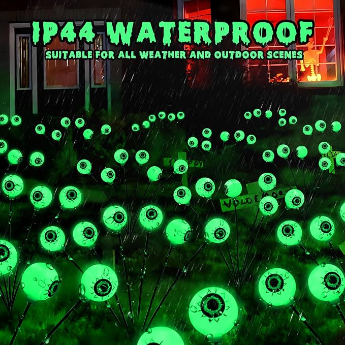 BrizLabs 4 Pack 24 LED Halloween Solar Lights, 2 Modes Outdoor Halloween - Image 5