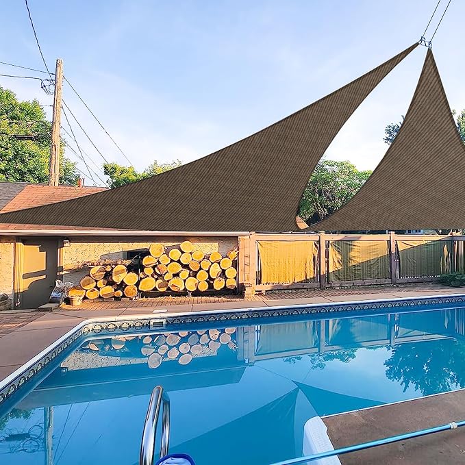 E&K Sunrise 4' x 4' x 4' Sun Shade Sail Triangle Canopy Shade Cover UV Block by EKSUNRISEINC