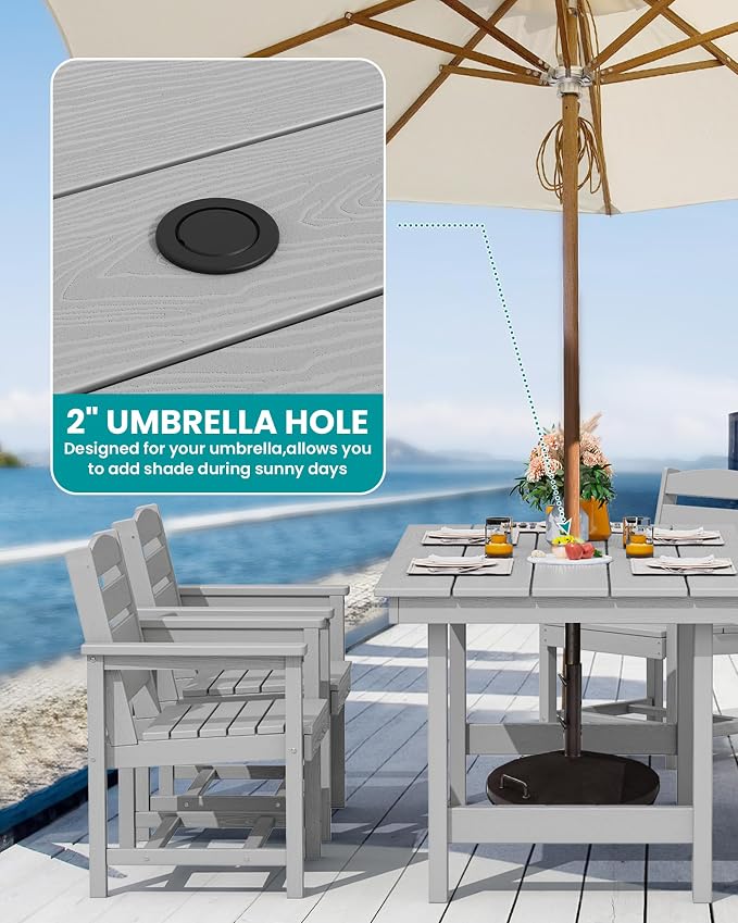 SERWALL 67" Outdoor Dining Table - Image 3