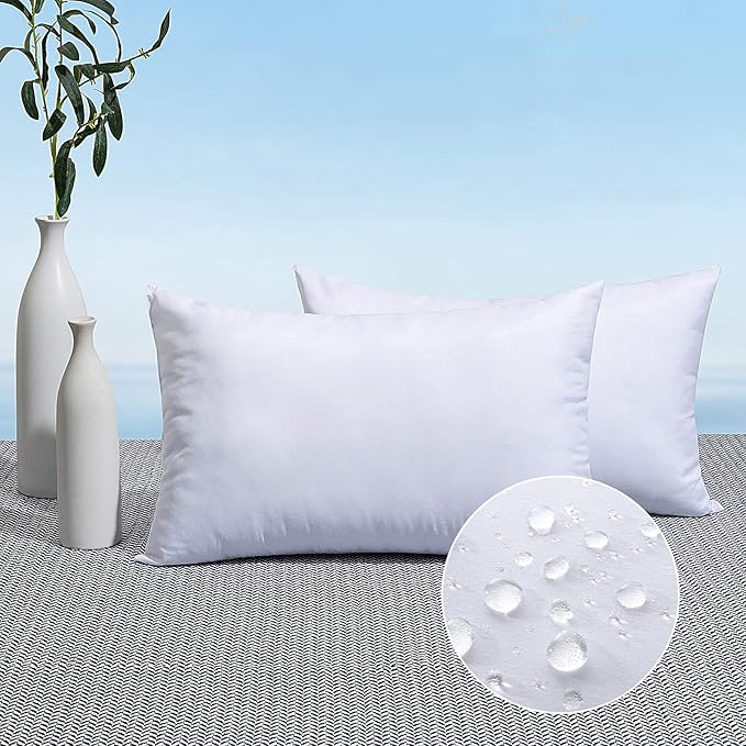 MIULEE Pack of 2 14x20 Outdoor Pillow Inserts, Outdoor Throw Pillows by MIULEE