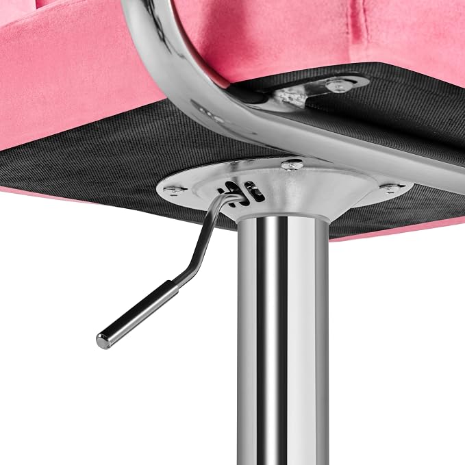 Yaheetech Bar Stools Set of 2, Adjustable Velvet Fabric Swivel Barstools - Image 9