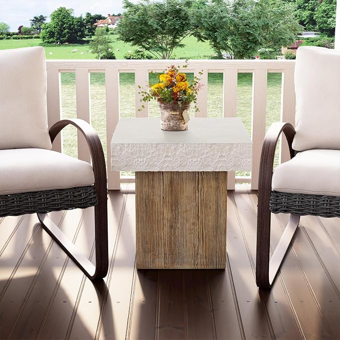 COSIEST Outdoor Medium Side Table, Patio Coffee Table, 19.7 inches Square MgO - Image 3