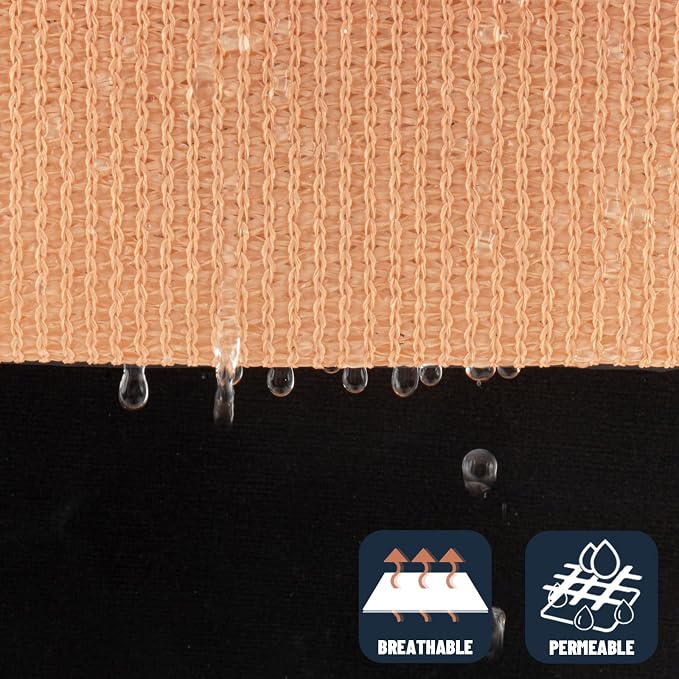 SUNNY GUARD Custom Size 11'x11'x45.6' Peach Fuzz Sun Shade Sail Right Triangle - Image 5
