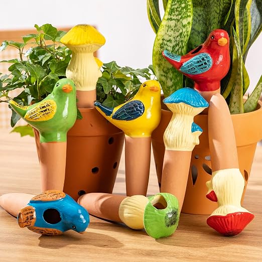 4 Pack Self Watering Bird Shaped Globes, Terracotta Vacation Planters Devices - Image 6