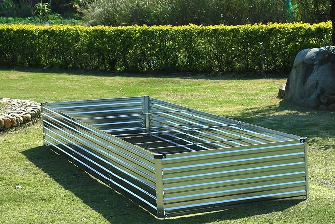 2 Pack 12x2x1FT Galvanized Raised Garden Beds Kit Outdoor Metal Gardening - Image 4