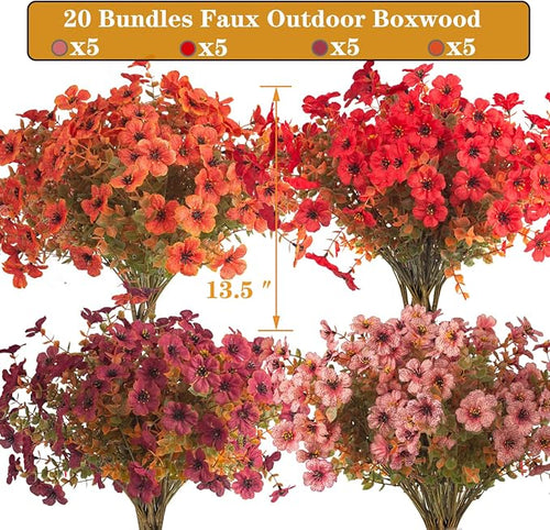 20 Bundles UV Resistant Artificial Fall Flowers - Image 2