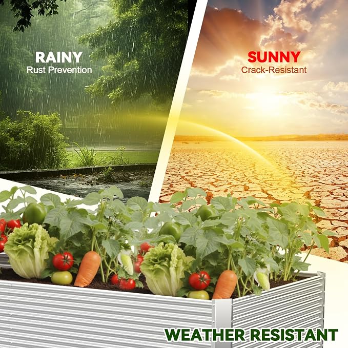 2 Pack Tall 8x4FT Raised Beds for Gardening, Corrugated Galvanized Steel Raised - Image 6