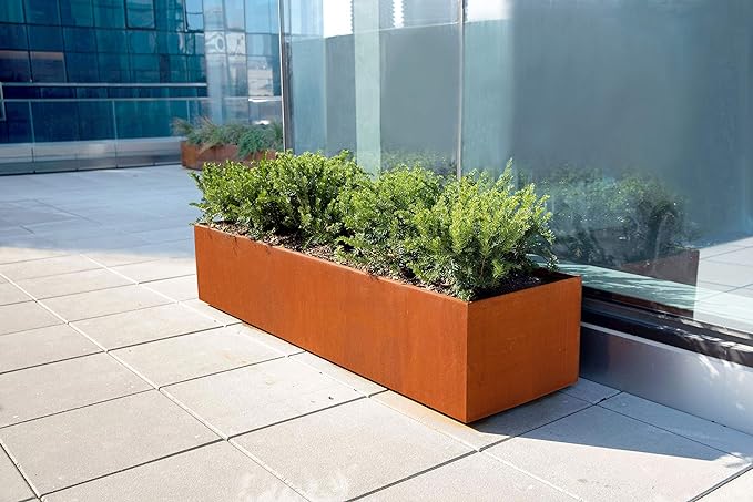 PLANTERCRAFT Extra Large Planters Outdoor Corten Steel Planter – 60x18x42 Inch - Image 2