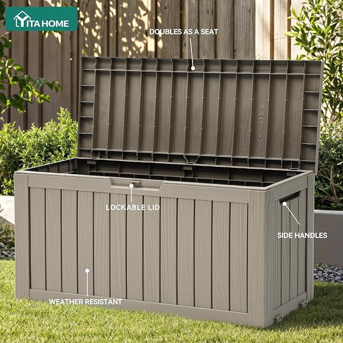 YITAHOME 72 Gallon Outdoor Resin Deck Box - Image 4