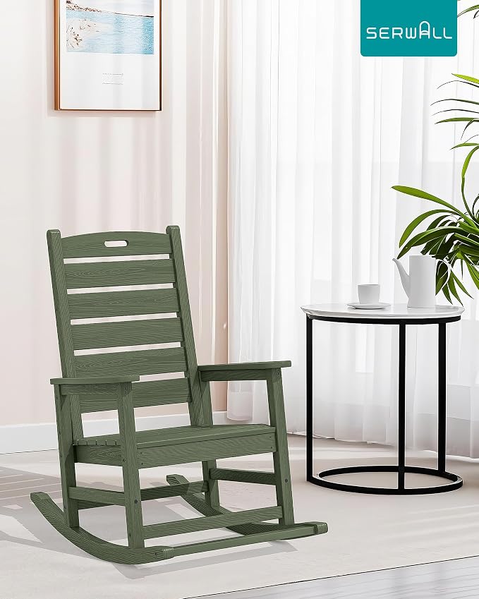 SERWALL Outdoor Rocking Chair Set of 2, Oversized Rocking Chair - Image 2