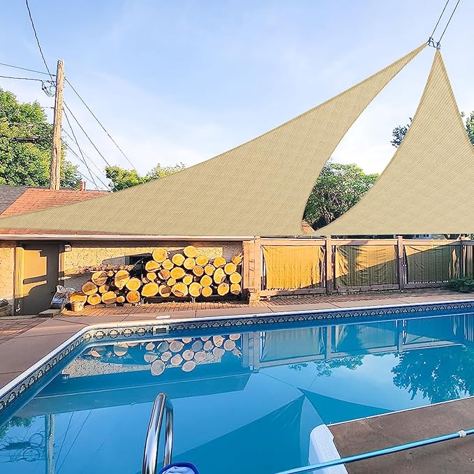 E&K Sunrise 26' x 26' x 26' Sun Shade Sail Triangle Canopy Shade Cover UV Block by EKSUNRISEINC