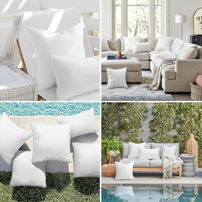 Ashler Outdoor Pillow Inserts, 18x18 Waterproof Throw Pillows Pack of 2 - Image 7