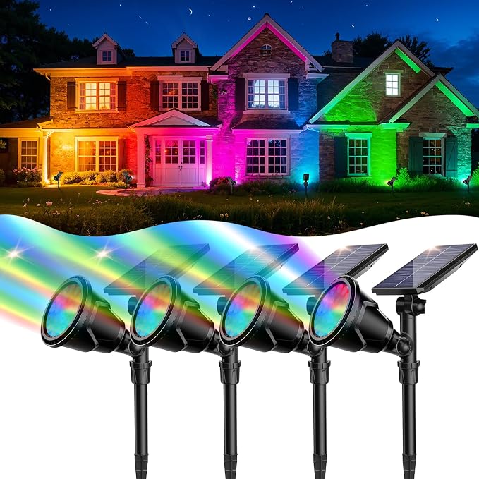 ROSHWEY Solar Outdoor Lights Waterproof, 9 Lighting Modes Halloween Christmas by ROSHWEY