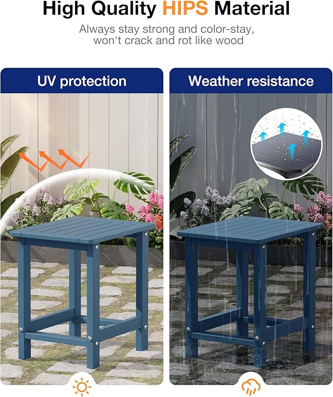 YEFU Outdoor Side Table for Patio: 16" HIPS Weather - Image 5